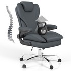 Leather Computer Chair With Ergonomic Back Support  Big And Tall Office Chair