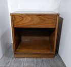 Vintage Mid Century Modern Walnut Wood   Formica Nightstand End Table 1-drawer