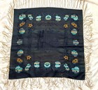 Rare  Gorgeous Vintage Embroidered Silk Scarf  piano Shawl
