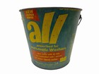 Vtg All Laundry Detergent 25lb Metal Pail Bucket And Lid 1950s