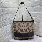 Extremely Beautiful Coach Coach F13674 Signature Canvas Leather 2way Shoulder Ba