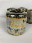 4 X Royale Metallic Crochet Thread    gold silver    Sz 10 Vintage 100 Yds