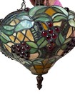 Vtg  Tiffany Style Ceiling Lamp Light Fixture Stained Glass Design