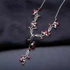 Natural Red Garnet 925 Sterling Silver Handmade Vintage Bridal Wedding Necklace