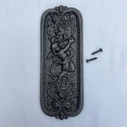 Vintage Cast Iron Ornate Cherub Door Push Plate - Antique Rustic Decor