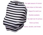 Nursing Cover Car Seat Cover Canopy Breastfeeding Black   White Stripe Baby