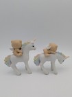 4 Vintage 1983 Enesco Unicorn Figurines Rainbow Forest Fantasy Teddy Bear Mlp