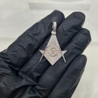 Masonic Pendant - 925 Sterling Silver - Free Mason - Masonite - Spinel