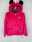 Disney Minnie Mouse Hoodie Toddlers 4t Plush Hooded Sweatshirt Tunic Pink Ears