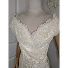 Vintage 80s Mermaid Wedding Gown Dress White Beaded Bridal Sz 10