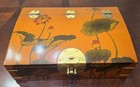 1920s Antique Asian Chest For Documents valuables Storage  Laquered Finish 