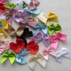 60pcs Mini Satin Ribbon Bows Flowers 1 x3 4  Appliques Diy Craft Mix