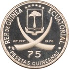 1970 Equatorial Guinea 75 Pesetas Birth Of Lenin  999 Km-9 1 Gem Proof  Scarce 