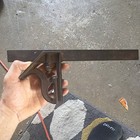 100 Year Old Vintage Square Metal Ruler Blade W  Cast Head   Lock Screw