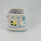 Vintage Style Ceramic Baby Booties Planter Blue White Yellow Rose Nursery Decor