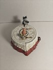 Vtg Hawthorne Die Cast Iron Mechanical Bank Pouncing Cat For Fish Toscano