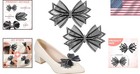 2 Pcs Shoe Clips For Women Dress Shoes  Mesh Bow Rhinestone High Heel Shoe Clips