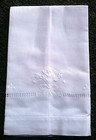 6 Pieces Fine Linen Handmade Embroidered White Guest Towel 14x22  Hemstitch
