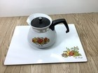 Corelle Corning Spice Of Life Teapot P-104   14x10 Cutting Board   Counter Saver