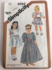 1983 Simplicity 6062 Vintage Sewing Pattern Childs Pullover Dress Size 4