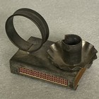 Vintage Tin Matchbox   Candle Holder- Antique Tinder Box Candle Holder