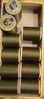J    P  Coats Box 10 Spools Heavy Duty Mercerized Sewing Thread Wood Vintage