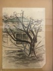 Vintage Mid-century Watercolor Framed Print 9x12 