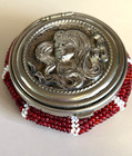Antique Art Nouveau Silver Woman Crochet Beaded Tam O Shanter Purse 1890 Ex Cond