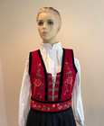 Eu42-44 Norwegian Festdrakt Bunad    Cape   Apron From Norway Adjustable