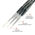 Winstonia Nail Art Brushes Long Thin Striping Brush Set Acrylic Pen Manicure Kit