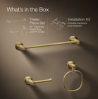 Kohler Terzet Three-piece Bathroom Accessory Set Vibrant Brushed Moderne Brass