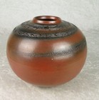Toyo Pottery Japan Ikebana Globe Vase 5-3 4 In Tall 7-5 8 Dia Mid Century Modern