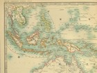 1898 Large Antique Map Oceania Australia New Zealand Polynesia Tasmania Fiji