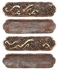 Very Rare Antique Japanese Iron Pair Namban Menuki Fuchi Kashira Dragon Samurai