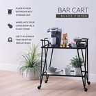 Linon Mia Metal And Mirrored Mid Century 2 Level Rolling Bar Cart In Black