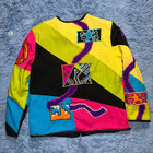 Vintage Colorful Art Jacket Size Xl Women   s Retro Funky Print Party Ultimate 90s
