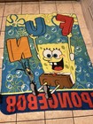 2006 Vintage Spongebob Plankton  fun  Blanket 5  X 7  Y2k Nickelodeon Nostalgia