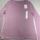 A New Day Women   s Size Large Pink Crew Neck Long Sleeve Shirt Nwt