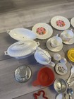 Vintage Plastic Play Dishes Mixed Lot Tea Set 1960s Lot Of 43 Pieces