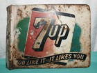 Vintage 7up -you Like It- 1941 Original Double-sided Metal Flange Sign 14   x10   