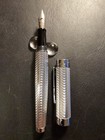 Conklin Herringbone Signature Silver Chrome Fountain Pen Med Nib New In Box