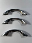 Vintage Chrome Drawer Pulls Stair Stepped Cabinet Door Handle - Lot Of 3