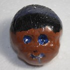 Vintage Ceramic Head Rattle Pottery South American Native I c  Unusual Antique