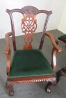 Rare Set 8 19th Century Irish Chippendale Georgian Solid Mahogany Dining Chairs
