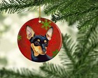 Min Pin Red Green Snowflakes Christmas Ceramic Ornament Lh9335-co1