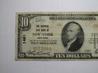  10 1929 New York City Ny National Currency Bank Note Bill Charter  1461 Fine