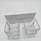 Joyjolt Carre Square Whiskey Glass 10 Oz  Old Fashion Geometric Glass  set Of 2 