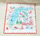 Florida State Map Vintage Souvenir Ladies Hanckerchief Sherry Of Miami Brand
