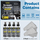 Screen Cleaner Spray 16oz  4oz X 4 Pack  - Tv   Computer Screen Cleaner With 2 M