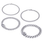 10k White Gold 3mm-9mm Miami Cuban Link Necklace Chain Or Bracelet  7 -30 